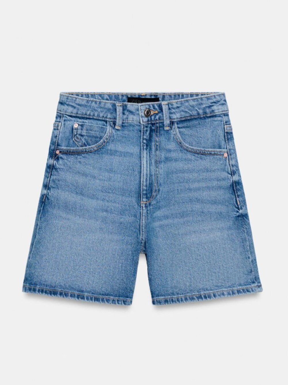 Like New- Zara Mom Fit Shorts in Mid-Blue